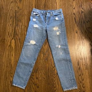 Levi straight leg ripped jeans